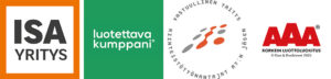 ISA-yritys-, Luotettava kumppani-, Vastuullinen yritys- ja AAA-logot